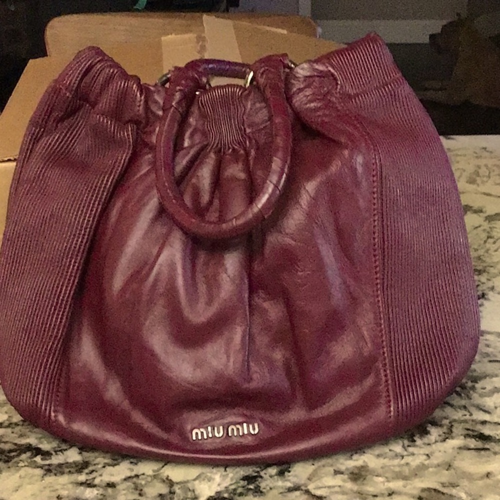 Miu Miu Burgundy Shoulder Bag